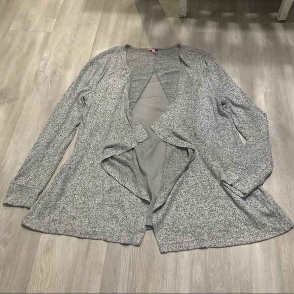 Juicy Couture Gray Sheer Back Cardigan Sweater Sz L - Picture 2 of 8